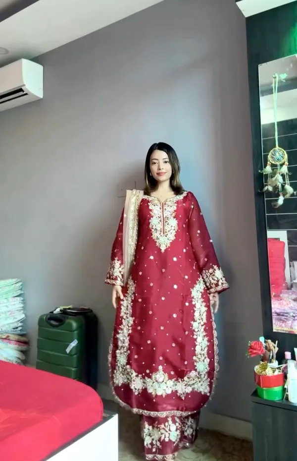 Maroon_Party_Wear_Top,_Palazzo_&_Dupatta_Set_for_Women