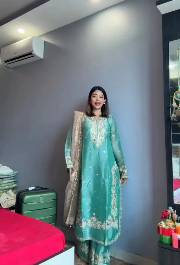 Aqua_Blue_Embroidered_Party_Wear_Top,_Palazzo_&_Dupatta_Set_For_Women