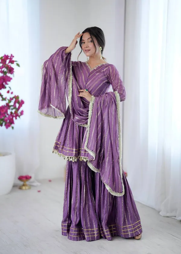 Perfect_For_Party_And_Wedding_Wear_Purple_Mal_Chanderi_Fabric_With_Real_Mirror_And_Hand_Work_With_Sleeve_For_Women