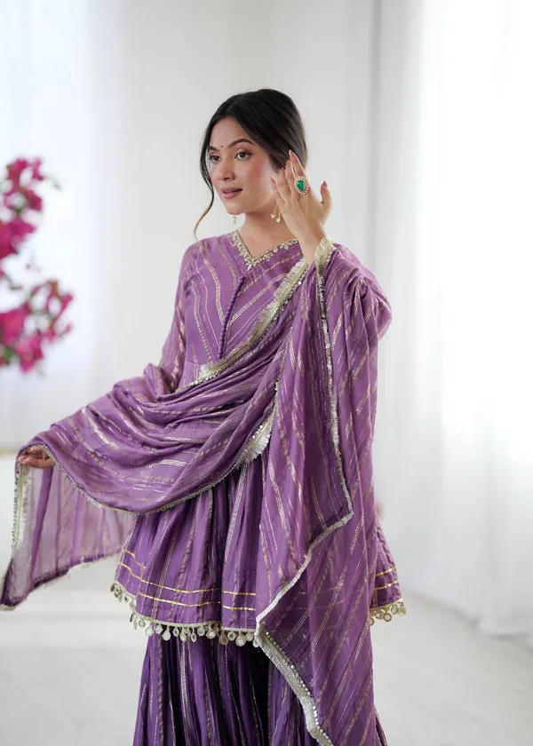 Perfect_For_Party_And_Wedding_Wear_Purple_Mal_Chanderi_Fabric_With_Real_Mirror_And_Hand_Work_With_Sleeve_For_Women