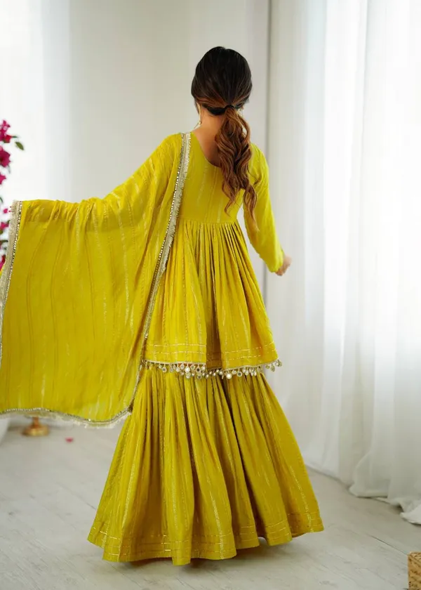 Perfect_For_Party_And_Wedding_Wear_Yellow_Green_Mal_Chanderi_Fabric_With_Real_Mirror_And_Hand_Work_With_Sleeve_For_Women
