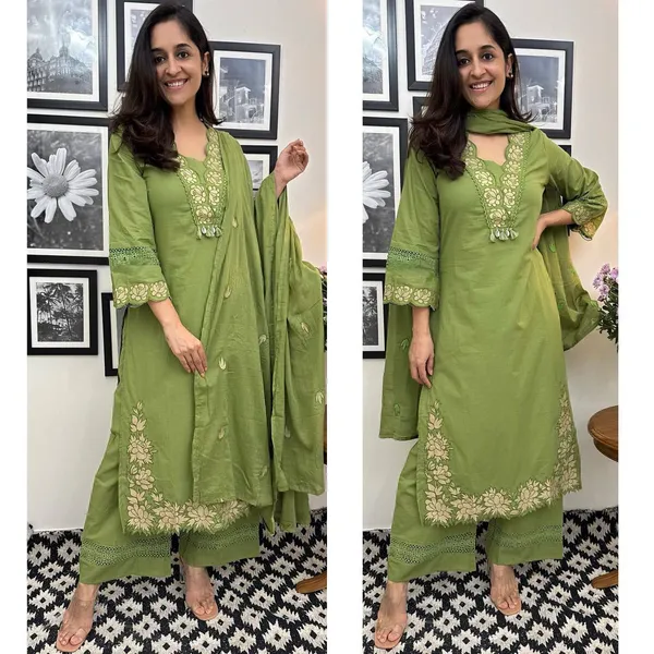 Green_Rayon_Kurta_Set_For_Women