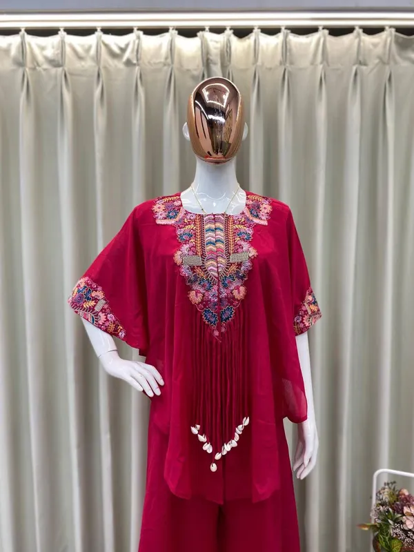 Red_Cotton_Kurta_Set_For_Women