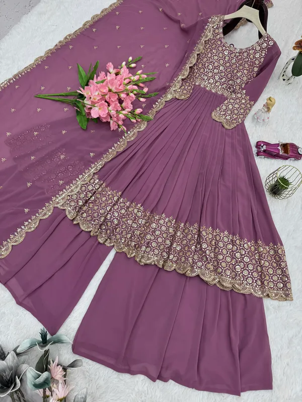 Lavender_Heavy_Embroidered_Anarkali_Kurta,_Palazzo_&_Dupatta_Set_For_Women