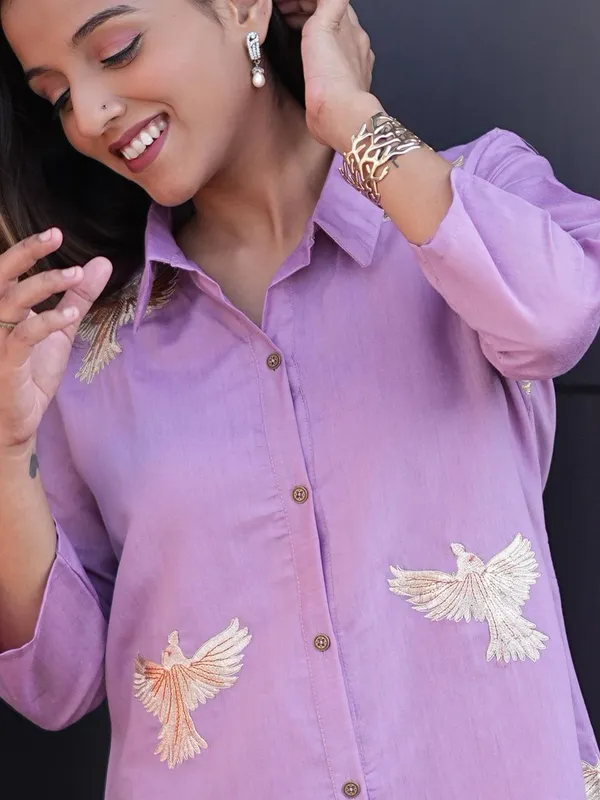 Womens_Embroidered_Co-Ord_Kurta_&_Pant_Set_(Lavender)