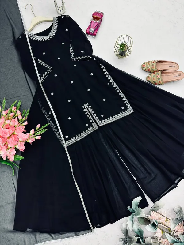 Black_Embroidered_Sharara_Suit_Set_with_Dupatta_|_Party_&_Festive_Wear