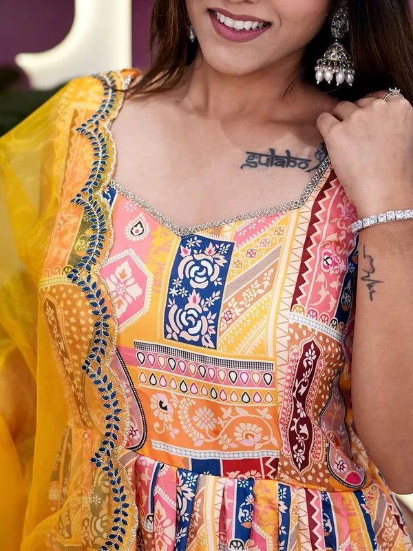 Womens_Printed_Sleeveless_Anarkali_Kurta_Set_with_Dupatta_(Yellow_Multi-Color)