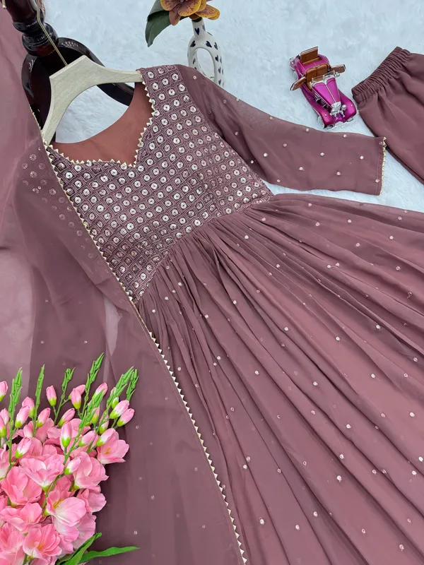 Partywear_Mirror_Embellished_Anarkali_Suit_Set_(3-Piece)_For_Women
