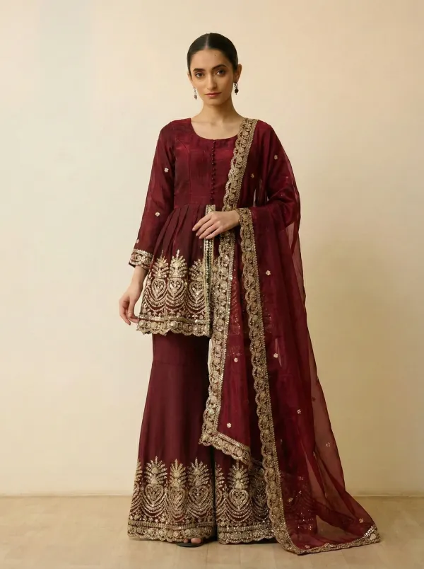 Maroon_Embroidered_Peplum_Palazzo_Suit_Set_with_Dupatta_|_Wedding_&_Party_Wear