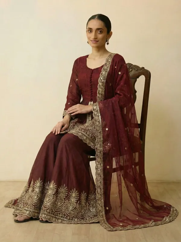 Maroon_Embroidered_Peplum_Palazzo_Suit_Set_with_Dupatta_|_Wedding_&_Party_Wear