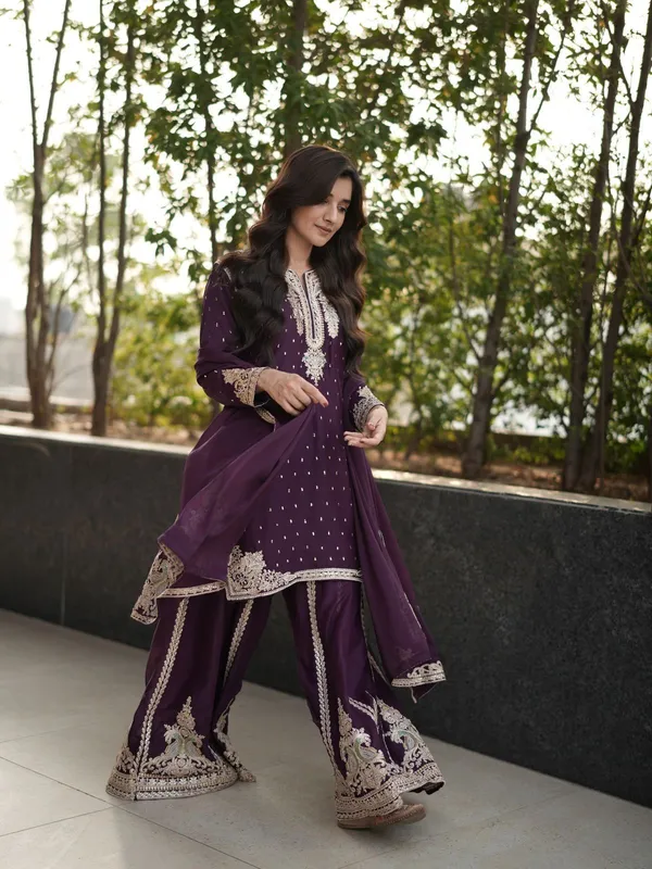 Royal_Wine_Purple_Embroidered_Kurta_Sharara_Set_with_Dupatta_for_Women_|_Wedding_&_Festive_Wear