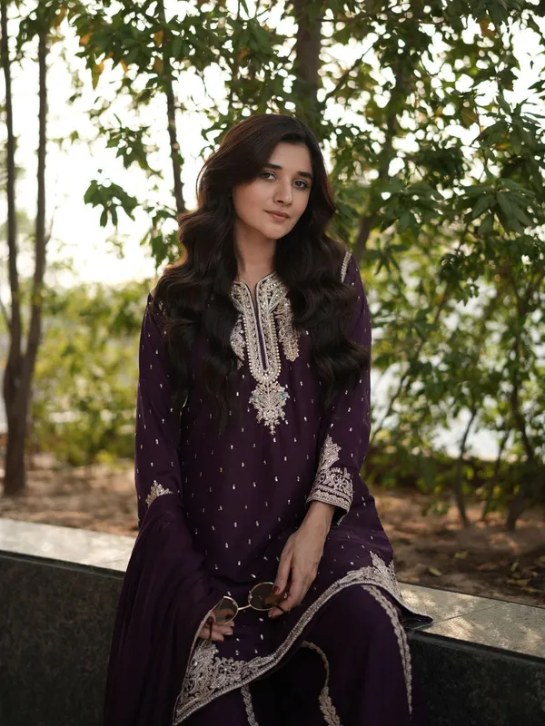 Royal_Wine_Purple_Embroidered_Kurta_Sharara_Set_with_Dupatta_for_Women_|_Wedding_&_Festive_Wear