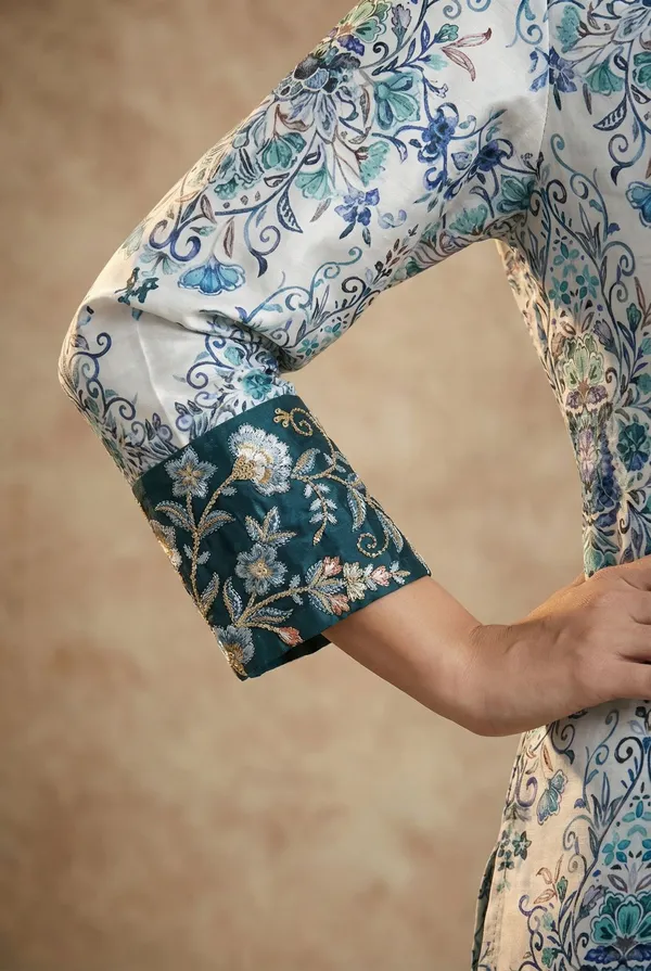 Teal_Printed_Jacket_Co-Ord_Set_|_Indo-Western_Casual_&_Office_Wear