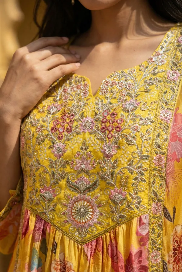 Yellow_Floral_Co-Ord_Set_with_Palazzo_|_Summer_Casual_&_Vacation_Wear