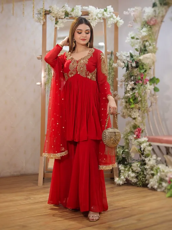 Red_Embroidered_Sharara_Suit_Set_With_Dupatta_For_Women