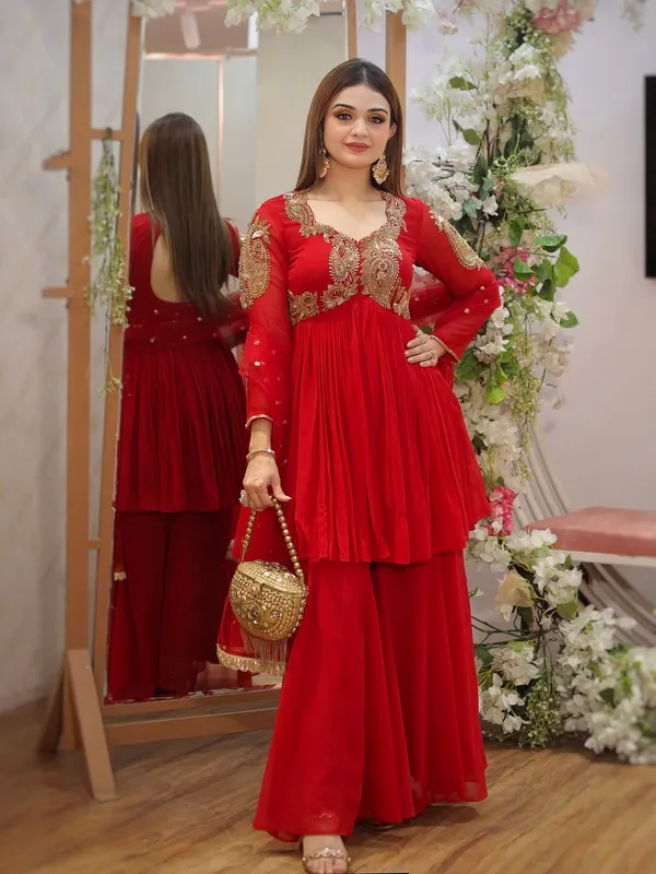Red_Embroidered_Sharara_Suit_Set_With_Dupatta_For_Women