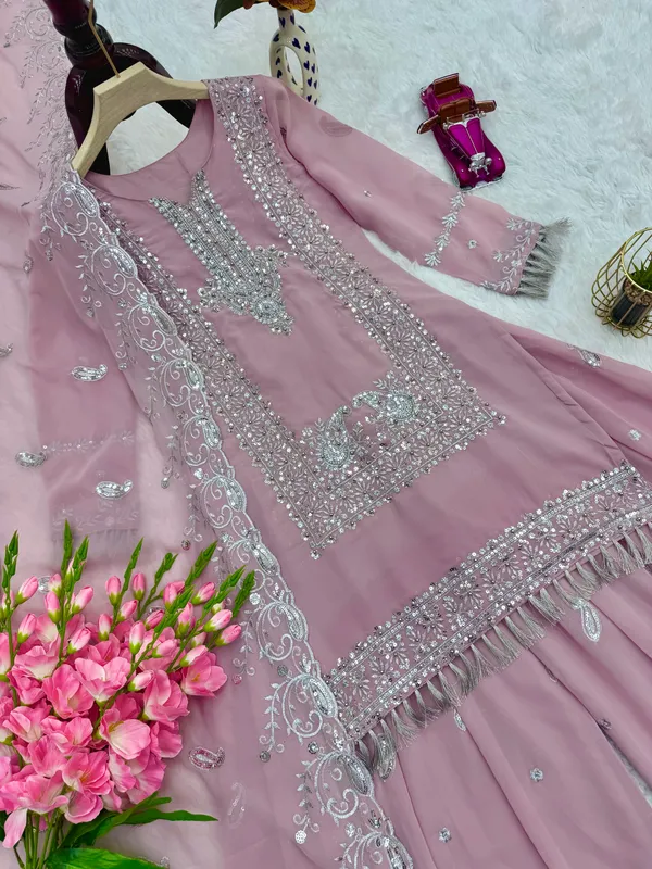 Pastel_Pink_Embroidered_Georgette_Kurta,_Palazzo_&_Dupatta_Set_For_Women