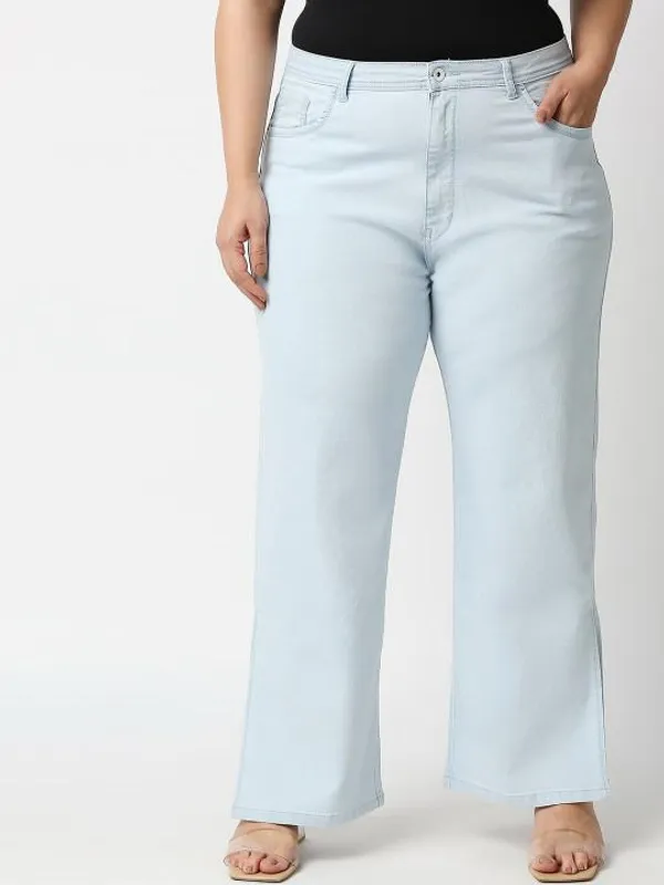 Light_Blue_High_Rise_Wide_Leg_Stretchable_Jeans_For_Women