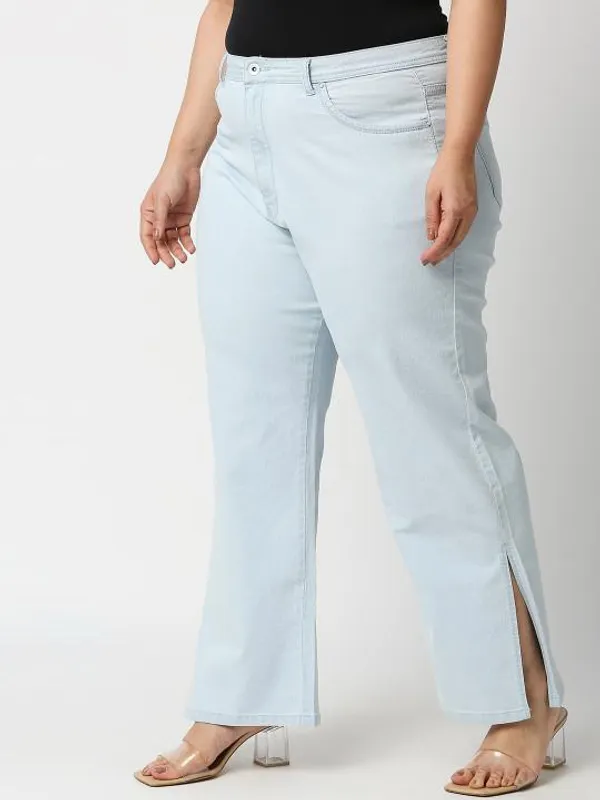Light_Blue_High_Rise_Wide_Leg_Stretchable_Jeans_For_Women
