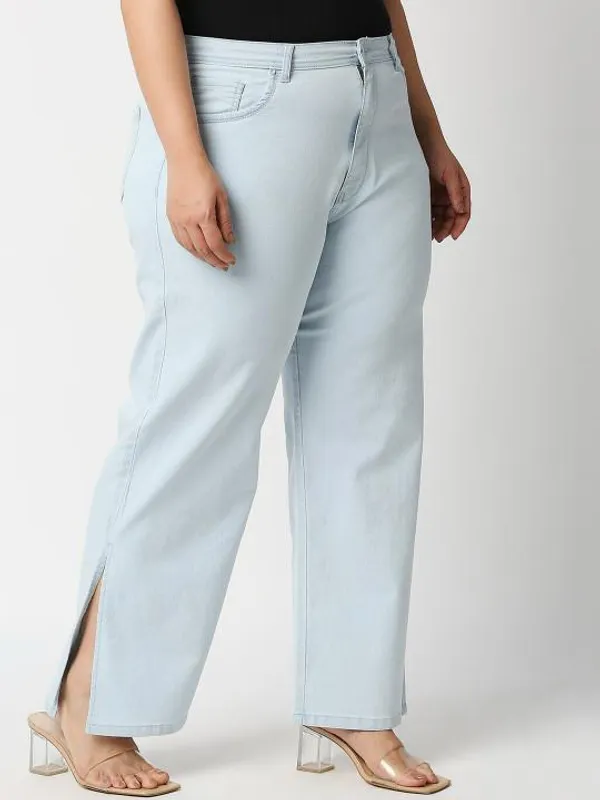 Light_Blue_High_Rise_Wide_Leg_Stretchable_Jeans_For_Women