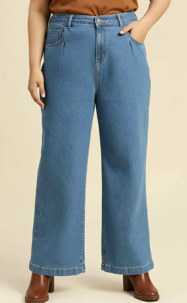 Blue_High_Rise_Wide_Leg_Stretchable_Jeans_For_Women