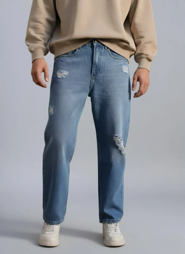 Light_Blue_Relaxed_Fit_Distressed_Jeans_For_Men
