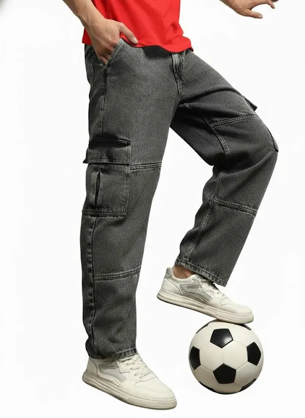 Light_Black_Relaxed_Fit_Low-Rise_Non_Stretchable_Cargo_For_Men