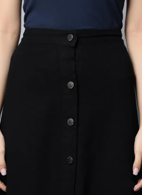 Black_A_Line_Denim_Skirt_For_Women