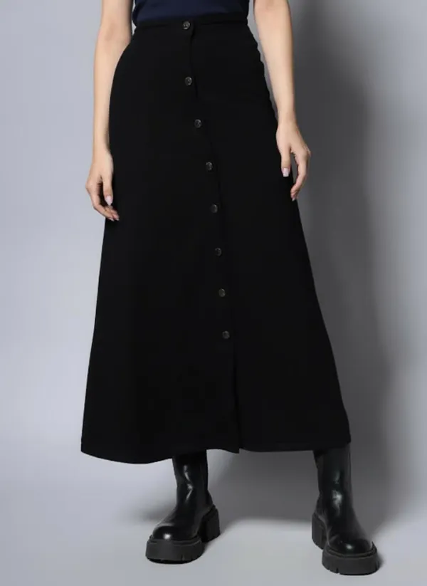 Black_A_Line_Denim_Skirt_For_Women