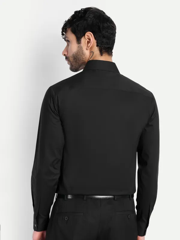 Pier_Seven_Black_Panelled_Shirt_with_Faux-Leather_&_Zipper_Detail__Cotton_Blend_Men's_Slim_Fit_Full_Sleeve_Shirt_-_Black_(PWC010)
