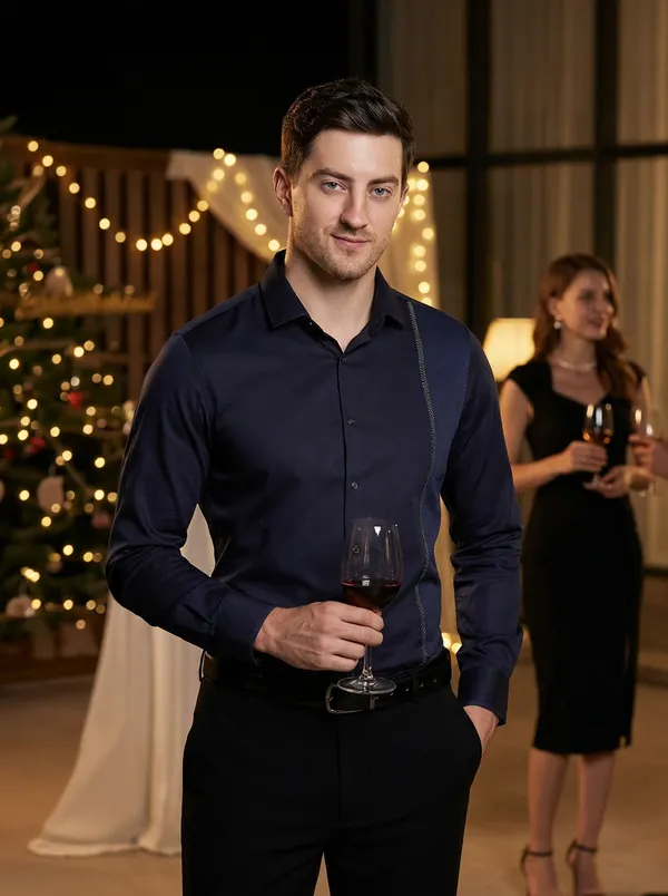 Blue_Cotton_Blend_Full_Sleeve_Shirt_For_Men