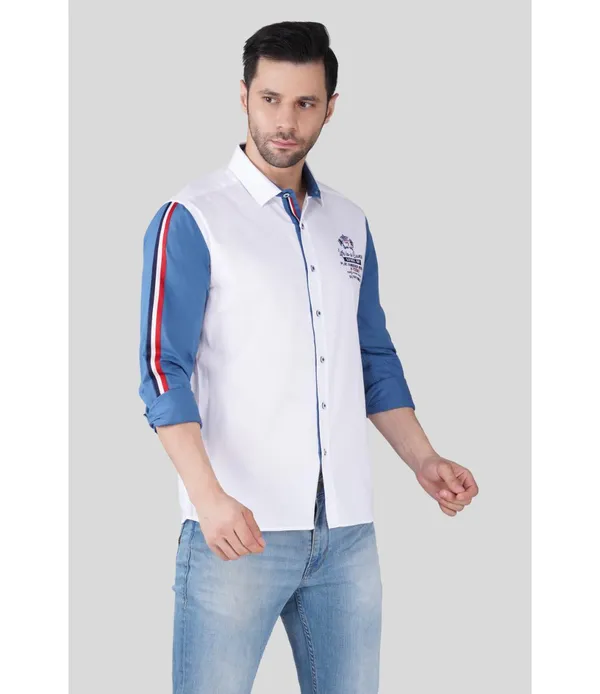 Mens_White_&_Blue_Regular_Fit_Shirt_with_Contrast_Stripe_Sleeves_|_Premium_Cotton_Blend_Shirt