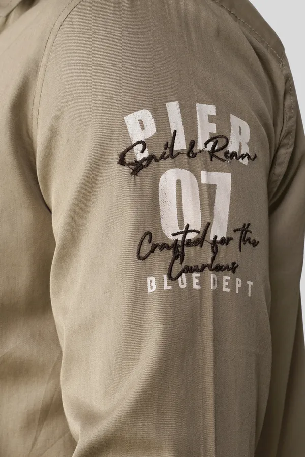Pier_Seven_Men_Khaki_Solid_Graphic_Print_with_embroidery_Regular_Fit_Casual_Cotton_Shirt