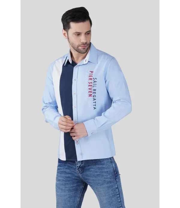Mens_Premium_Color_Block_Cotton_Regular_Fit_Shirt__Light_Blue_Vertical_Panel_Casual_Shirt_(JWM039)