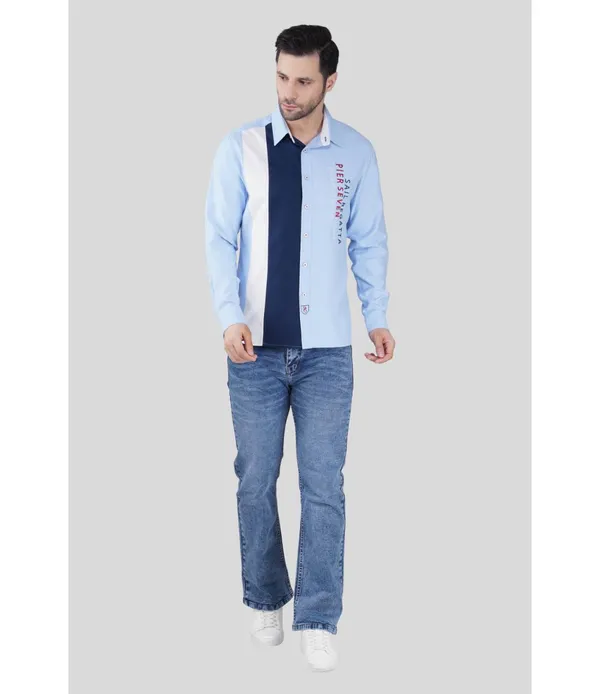 Mens_Premium_Color_Block_Cotton_Regular_Fit_Shirt__Light_Blue_Vertical_Panel_Casual_Shirt_(JWM039)