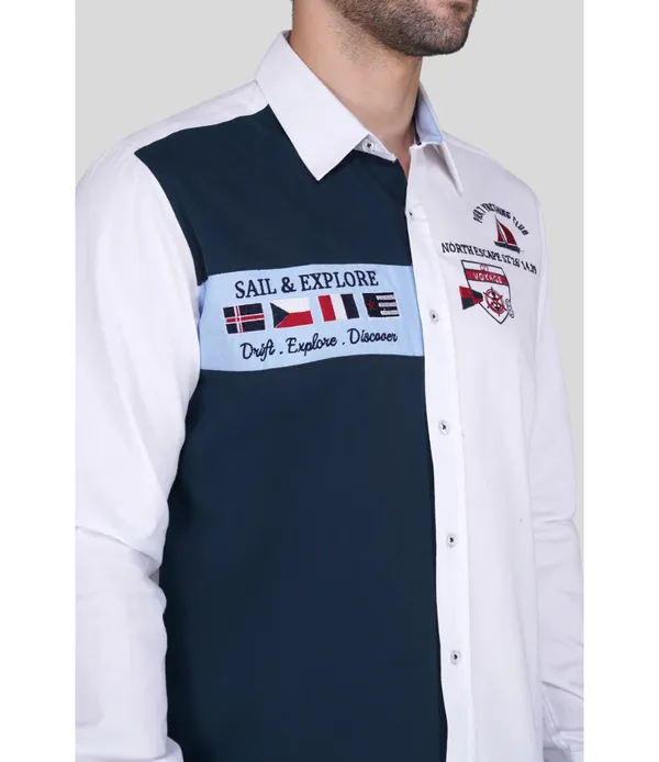 White__Cotton_Embroidered_Shirt_For_Men