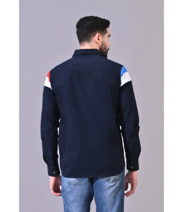Navy__Cotton_Embroidered_Shirt_For_Men
