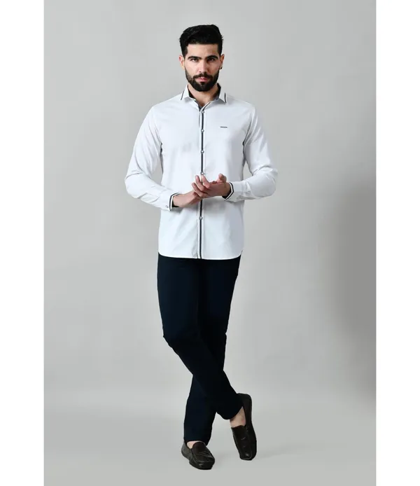 White_Cotton_Blend_Full_Sleeve_Shirt_For_Men