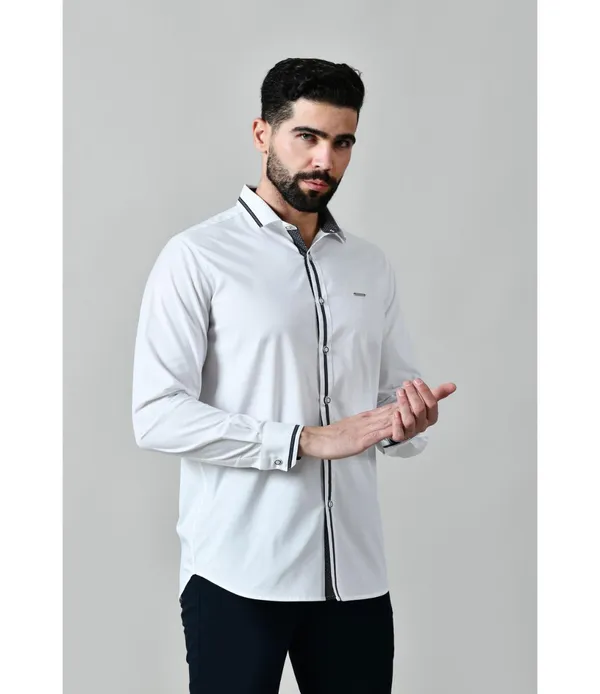White_Cotton_Blend_Full_Sleeve_Shirt_For_Men