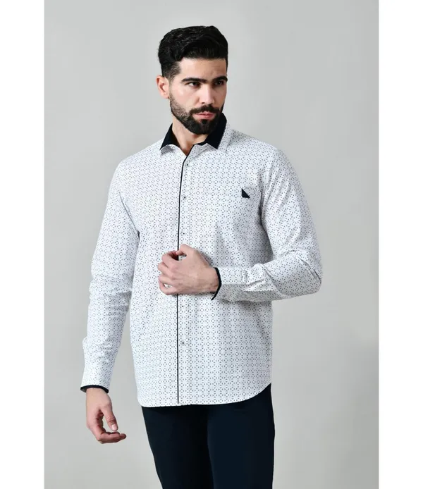 White_Cotton_Full_Sleeve_Shirt_For_Men