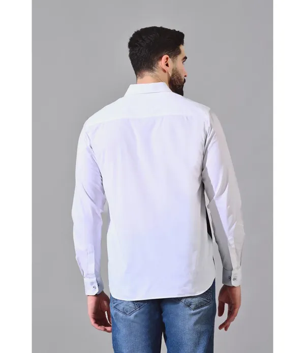 White__Cotton_Color_Block_Shirt_For_Men