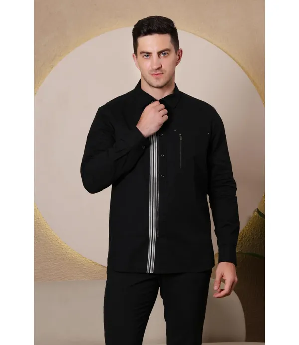 Black_Cotton_Striped_Shirt_For_Men