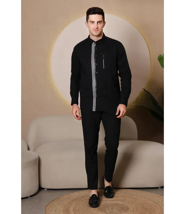 Black_Cotton_Striped_Shirt_For_Men