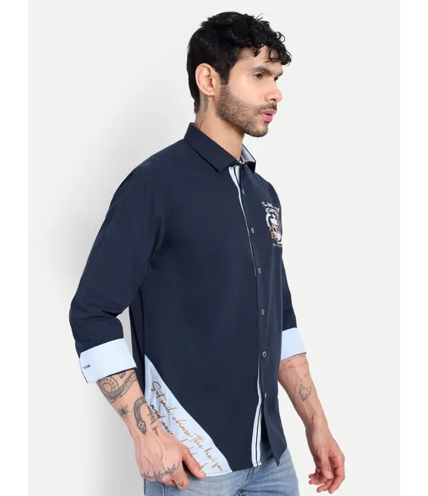 Blue_Cotton_Embroidered_Shirt_For_Men