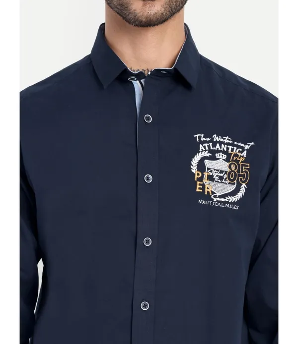 Blue_Cotton_Embroidered_Shirt_For_Men