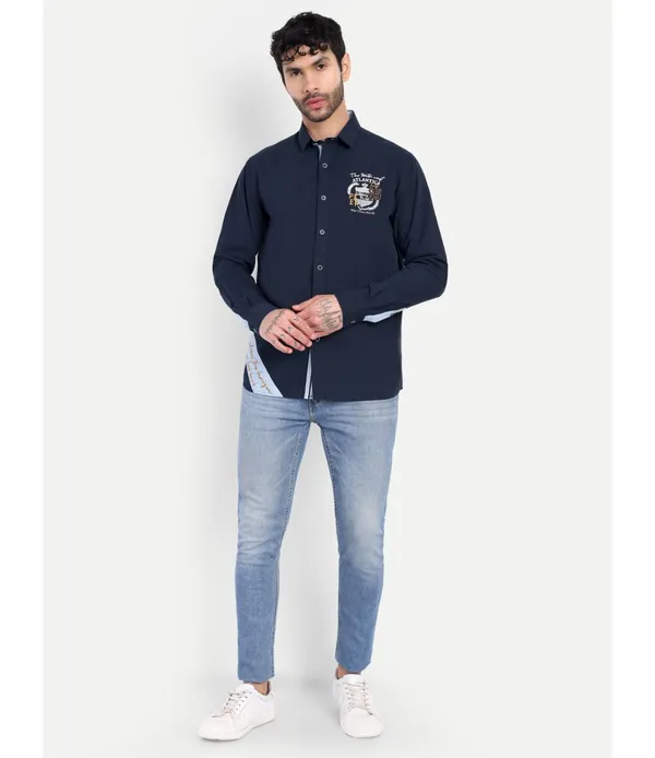 Blue_Cotton_Embroidered_Shirt_For_Men