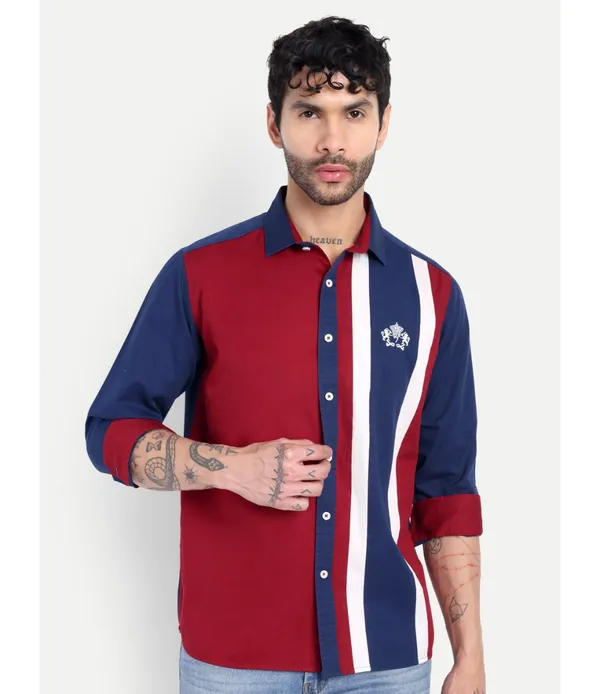 Blue__Cotton_Striped_Shirt_For_Men