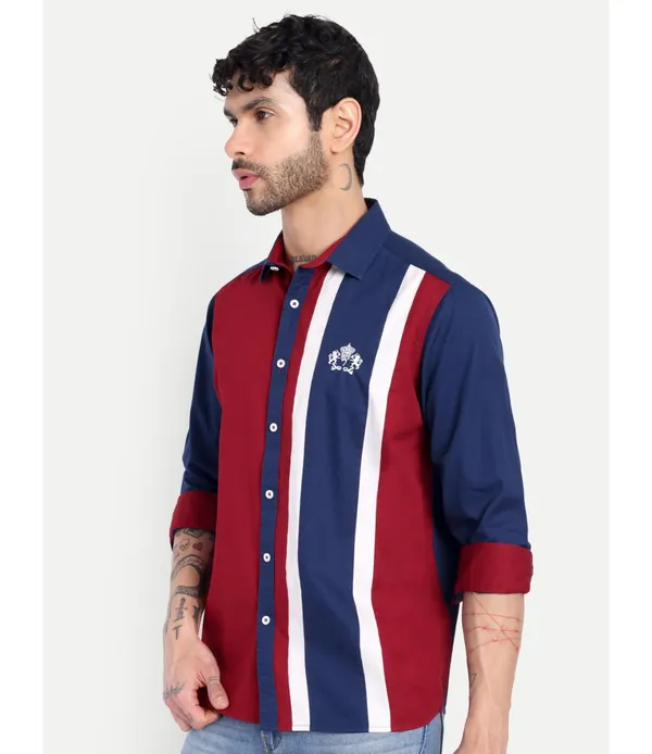 Blue__Cotton_Striped_Shirt_For_Men