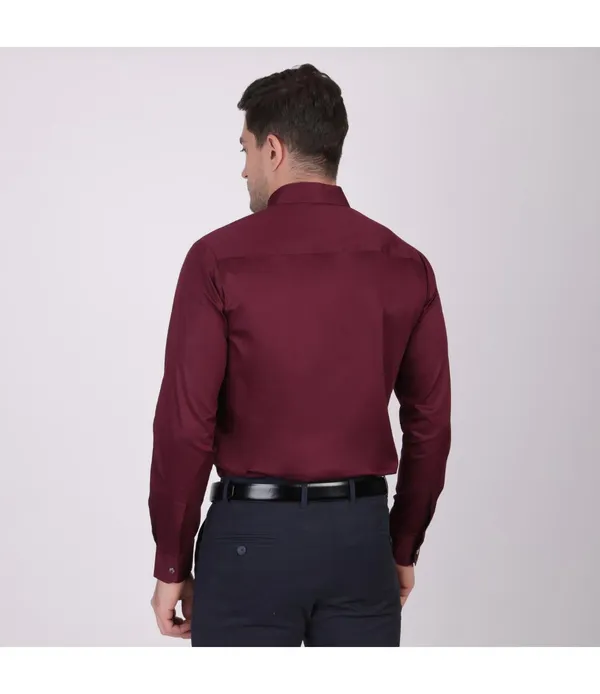 Maroon_Cotton_Blend_Self_Design_Shirt_For_Men