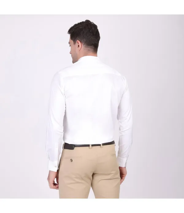 White_Cotton_Blend_Self_Design_Shirt_For_Men